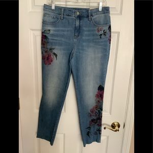 CHICOs So Sliming Painted Floral GF Ankle sz 1R 8